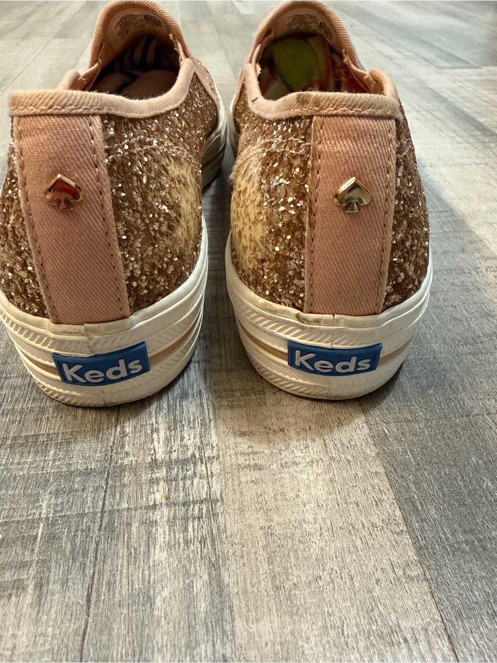 Keds x Kate Spade New York Women’s Size 9 Gold Glitter Triple Decker Slip-On - Picture 6 of 7